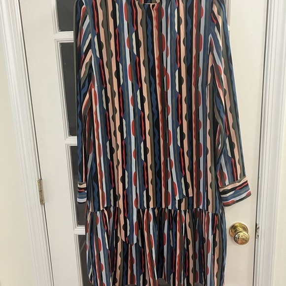 AKRIS PUNTO Mulberry Silk Bow Shift Dress - size 12 - Picture 3 of 10